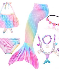 Kids Mermaid Swimsuit Bikini Girls Mermaid Tail with Finned Swimsuit Child's Wear Split Swimsuit Mermaid Tail Clothing Swimwear 29