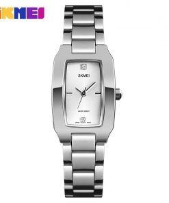 SKMEI Quartz Watch Fashion Thin Watches Ladies Casual Dress Luxury Silver Ladies Rhinestone Waterproof Relogio Feminino 1400 9