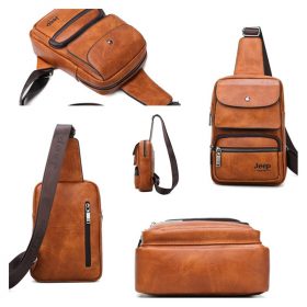JEEP BULUO Brand Big Size Man's Travel Bag Men Bag 2pcs Set High Quality Split Leather Unisex Crossbody Sling Bag For iPad 4
