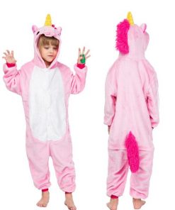 Kigurumi Unicorn Pajamas Children's Pajamas for Boys Girls Flannel Kids Stich Pijamas Set Animal Sleepwear Winter Onesies 4-12 7
