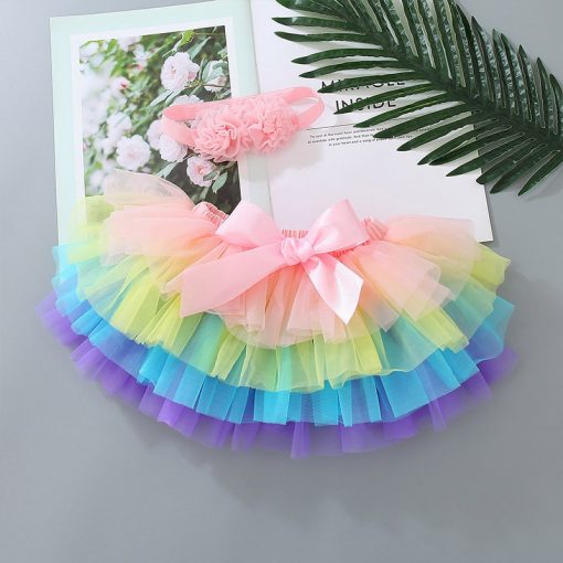 Baby girl tutu skirt 2pcs tulle lace bloomers diaper cover Newborn infant outfits  Mauv headband flower set Baby mesh bloomer 6