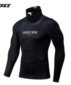 Turtleneck 2018 New Autumn Winter Fitness Men'S Turtleneck jogging Streetwear 3D Print Pullovers Compression shirts Men Tops 9