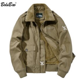BOLUBAO Men Military Style Jackets Winter Brand Plus Velvet Thickening Men's Jacket New Male Fashion Comfortable Jacket Coats 1