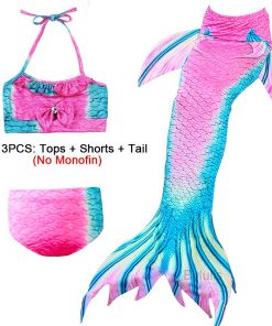 New Girls Mermaid Tail for Swimming Costume with Monofin Fin Kids Zeemeerminstaart Cola De Sirena Cauda De Sereia Cosplay 15