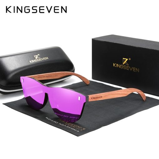 KINGSEVEN Women's Glasses Natural Bubinga Wooden Sunglasses Men Polarized Fashion Sun Glasses Original Wood Oculos de sol 1