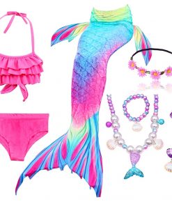 Kids Mermaid Swimsuit Bikini Girls Mermaid Tail with Finned Swimsuit Child's Wear Split Swimsuit Mermaid Tail Clothing Swimwear 16