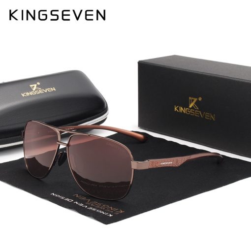 KINGSEVEN 2019 Brand Men Aluminum Sunglasses HD Polarized UV400 Mirror Male Sun Glasses Women For Men Oculos de sol 2