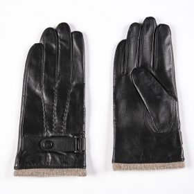 GOURS Genuine Leather Winter Gloves for Men Fashion Black Real Goatskin Wool Lining Warm Hand Driving Glove 2019 New Mittens 005 3