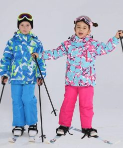 2020 New Ski Suit Kids Winter -30 Degree Snowboard Clothes Warm Waterproof Outdoor Snow Jackets + Pants for Girls and Boys Brand 2