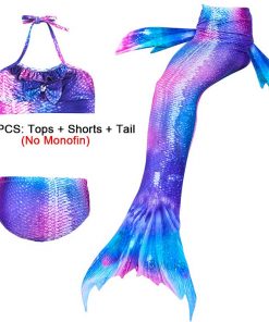 New Girls Mermaid Tail for Swimming Costume with Monofin Fin Kids Zeemeerminstaart Cola De Sirena Cauda De Sereia Cosplay 20