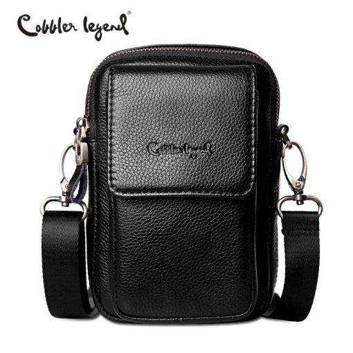 Cobbler Legend Men Crossbody Bag Fashion Genuine Leather Shoulder Bag Casual Black Business Mens Hand Bag For Phone High Quality 3