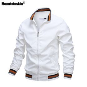 Mountainskin Men's Bomber Jacket Autumn Mens Casual Slim Fit Windproof Jacket New Fashion Stand Collar Windbreaker Male MT069 2