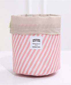 RUPUTIN Dropshipping Drawstring Cosmetic Bag High Capacity Makeup Organizer Storage Bags Travel Toiletry Kit Drum Make Up Bags 15