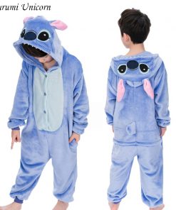 Kigurumi Unicorn Pajamas set Kids Winter Stitch Onesies Cosplay Children Pyjamas Boys Girls Flannel Pijamas Set Animal Sleepwear 23