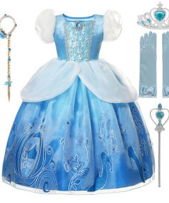 Cinderella Girl Dress 2020 new Christmas Girl Princess navidad Kids clothes Children vestidos Halloween Party Cosplay Costume 8