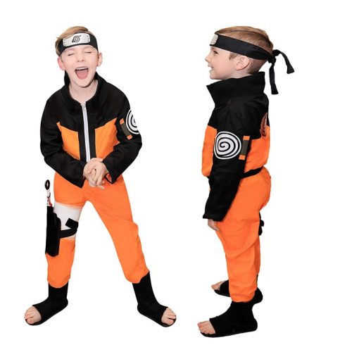 2020 Calssic Anime Cosplay Naruto children Cosplay Costumes juvenile Uzumaki Naruto kids  Free Shipping 1