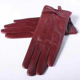 Gours Fall and Winter Genuine Leather Gloves for Women Wine Red Goatskin Gloves New Arrival Fashion Warm Mittens GSL045 4