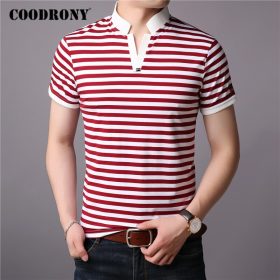 COODRONY Brand Summer Short Sleeve T Shirt Men Cotton Tee Shirt Homme Business Casual Fashion Striped T-Shirt Men Clothes C5099S 3