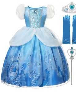 Cinderella Girl Dress 2020 new Christmas Girl Princess navidad Kids clothes Children vestidos Halloween Party Cosplay Costume 9