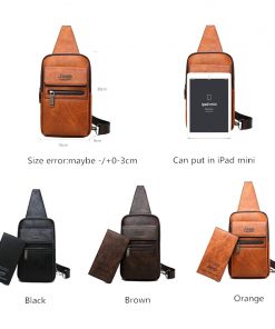 JEEP BULUO Brand Fashion Sling Bags High Quality Men Bags Split Leather Large Size Shoulder Crossbody Bag For Young Man 2