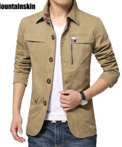 Mountainskin 2020 Men's Jacket Coat 4XL Casual Solid Men Outerwear Slim Fit Khaki Army Cotton Male Jackets Brand Clothing SA220 1