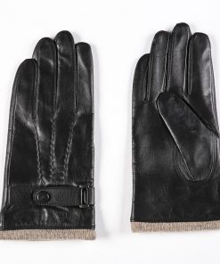 GOURS Genuine Leather Winter Gloves for Men Fashion Black Real Goatskin Wool Lining Warm Hand Driving Glove 2019 New Mittens 005 7