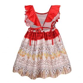 2020 Girls Moana Cosplay Costume for Kids Vaiana Princess Dress Clothes with Necklace for Halloween Costumes Gifts for Girl 4