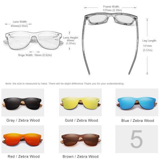KINGSEVEN 2021 Polarized Square Sunglasses Men Women Zebra Wooden Frame Mirror Flat Lens Driving UV400 Eyewear 4