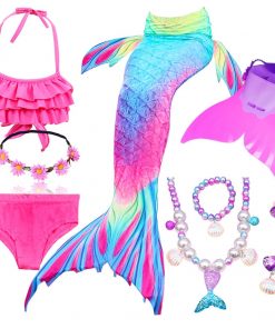 Kids Mermaid Swimsuit Bikini Girls Mermaid Tail with Finned Swimsuit Child's Wear Split Swimsuit Mermaid Tail Clothing Swimwear 15