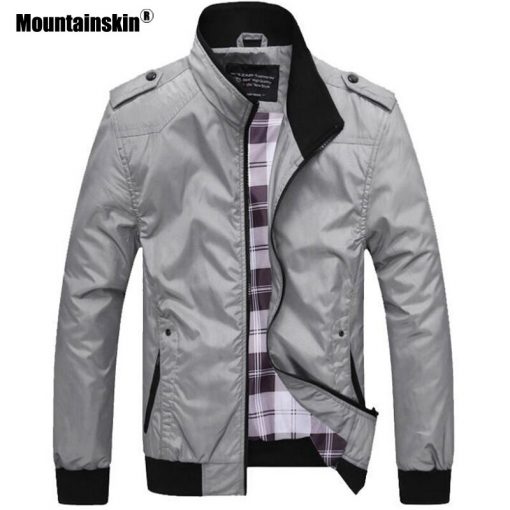 Mountainskin Men's Casual Jackets 4XL Fashion Male Solid Spring Autumn Coats Slim Fit Military Jacket Branded Men Outwears SA432 4