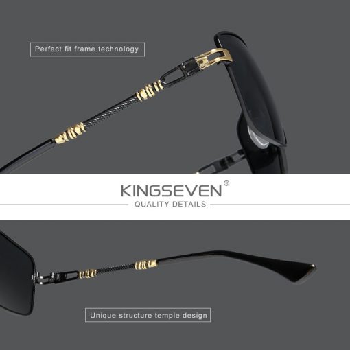 KINGSEVEN 2020 New Men's Glasses Structure Design Temples Sunglasses Brand Polarized Women Stainless steel Material Gafas De Sol 5