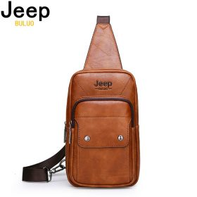 JEEP BULUO Brand Men Leather Crossbody Sling Bags For Young Man Teenagers Students Man's Bag Fashion New Causual Cool Bags 1