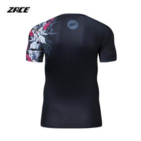 2018 Newest Compression Shirt Fitness 3D Prints Short Sleeves T Shirt Men Bodybuilding Skin Tight Crossfit Workout O-Neck Top 2