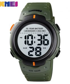 SKMEI Sport Fitness Watches Mens Digital 100M Waterproof Wrist Watch Men 2 Time 10 Year Battery Alarm Clock reloj hombre 1560 10