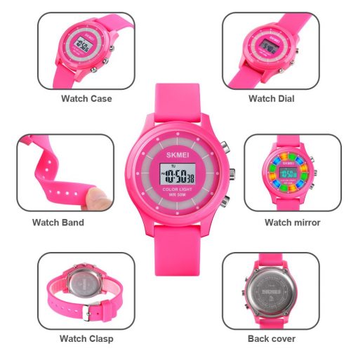 SKMEI Creative Kids Watches Fashion Digital Children Watch Stopwatch Alarm Clock For Boy Girl Luminous Waterproof relogio 1596 5