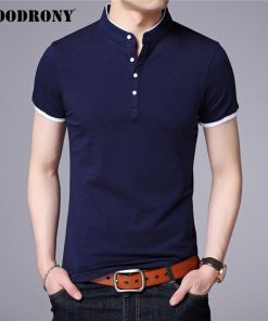 COODRONY Brand Summer Short Sleeve T Shirt Men Clothes Cotton Tee Shirt Homme Streetwear Fashion Stand Collar T-Shirt Men C5097S 7