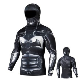 New Hooded Locomotive Windproof Tights Tshirt High Elastic Quick-drying Sports Motorcycle Cycling Clothing Men's Bottoming Shirt 2