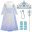 Elsa Princess Snow Queen White Girls Dress Child Christmas Cosplay Halloween Costume Elsa Wig Gowns Dress Up Kids Clothing 13