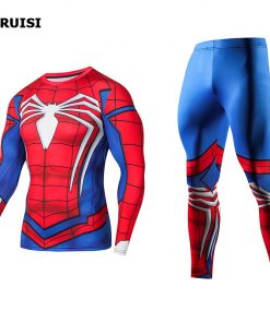 Men's Compression GYM Training Clothes Suits Workout Superhero Jogging Sportswear Fitness Dry Fit Tracksuit Tights 2pcs / sets 29