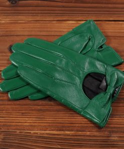 Gours Fall and Winter Women Genuine Leather Gloves New Fashion Brand Green Warm Driving Glove Goatskin Mittens Rosette GSL044 3