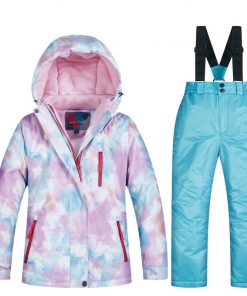 New Kids Ski Suit Children Brands Windproof Waterproof Warm Girls Snow Set Winter Skiing And Snowboarding Jacket For Child 7