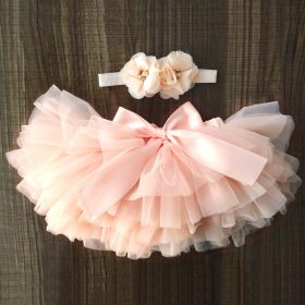 Baby Girls Tulle Bloomers Infant Newborn Tutu Diapers Cover 2pcs Short Skirts+Headband Set tutu skirt girls skirts rainbow skirt 2