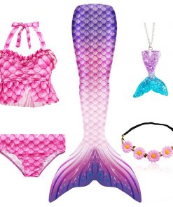 Girls Mermaid Tails Swimming Swimwear Swimmable Beach Clothes Little Children Mermaid Swimsuit Kids Halloween Cosplay Costumes 13