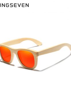 KINGSEVEN 2019 Retro Bamboo Sunglasses Men Women Polarized Mirror UV400 Sun Glasses Full Frame Wood Shades Goggles Handmade 2