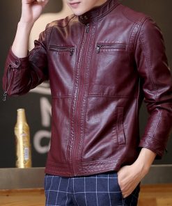 Mountainskin 5XL Men's Leather Jackets Men Stand Collar Coats Male Motorcycle Leather Jacket Casual Slim Brand Clothing SA010 7