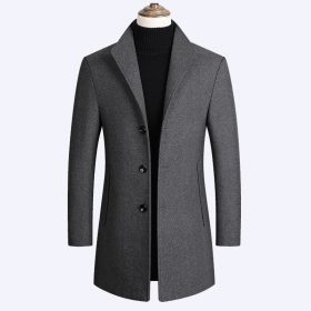 BOLUBAO Men Wool Blend Coat Winter New Men's Casual Wild Wool Overcoat Quality Brand Male Solid Color Wool Coat 4