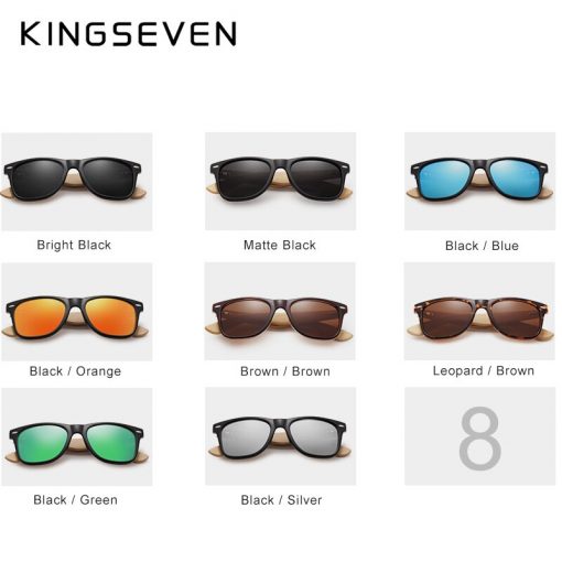 KINGSEVEN Original Men's Polarized Bamboo Sunglasses Women Wooden Sun glasses Men Brand Wood Glasses Oculos de sol masculino 3