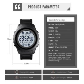 SKMEI Bluetooth Sport Mens Watch APP Call Reminder Wrist Smart Watch Heart Rate Watches Men Luminous reloj inteligente 1626 6