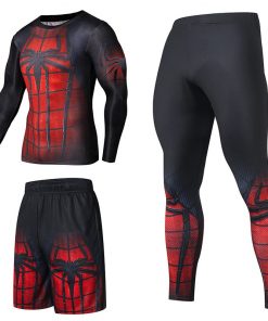 Men Sportswear Superhero Compression Sport Suits Quick Dry Clothes Sports Joggers Training Gym Fitness Tracksuits Running Set 14
