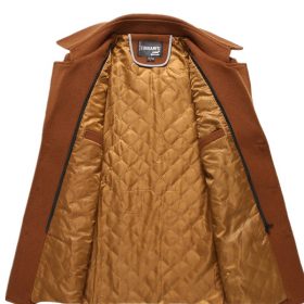 BOLUBAO Men Winter Wool Coat Men's Fashion Turn-Down Collar Warm Thick Wool Blends Woolen Pea Coat Male Trench Coat Overcoat 6